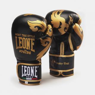 Boxerské rukavice - Leone1947 - Muay Thai - čierne, zlatá (Boxerské rukavice - Leone1947 - Muay Thai - čierne, zlatá)