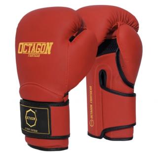 Boxerské rukavice - Octagon - MATT - červené/žltý nápis (Boxerské rukavice - Octagon - MATT - červené/žltý nápis)