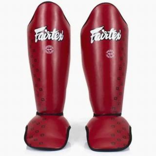 Chrániče holene a priehlavku - FAIRTEX - Competition - červené (Chrániče holene a priehlavku - FAIRTEX - Competition - červené)