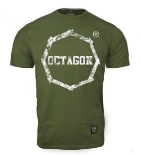 Octagon T-shirt Klasic Logo Big - Khaki (Octagon tričko Logo - khaky)