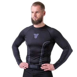 Rashguard - FIGHTER s dlhým rukávom - Lines - čierny/šedý nápis (Rashguard - FIGHTER s dlhým rukávom - Lines - čierny/šedý nápis)