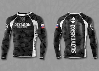 Rashguard Octagon dlhý rukáv - Slovak Collection 2024 - čierny (Rashguard Octagon dlhý rukáv - Slovak Collection 2024 - čierny)