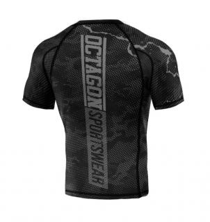 Rashguard - Octagon - Marble Camo - čierna/šedá (Rashguard - Octagon - Marble Camo - čierna/šedá)