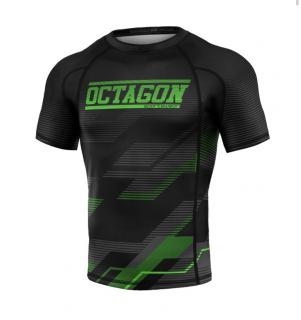 Rashguard - Octagon - Racer - čierna/zelená (Rashguard - Octagon - Racer - čierna/zelená)