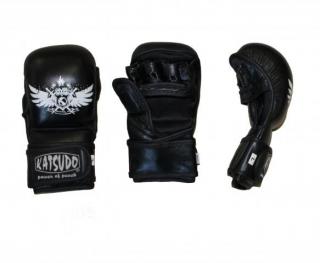 Sparingové MMA rukavice - Katsudo kožené - čierne (Sparingové MMA rukavice - Katsudo kožené - čierne)