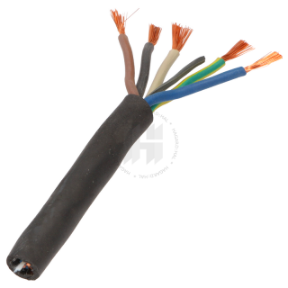 Kábel ohybný H05RR-F 5G1,5 guma čierny