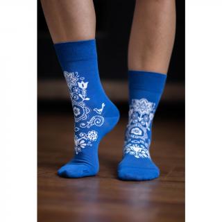 Barefoot ponožky Folk - modré Veľkosť: 43-46