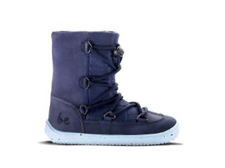 Detské zimné barefoot topánky Be Lenka Snowfox Kids 2.0 - Dark & Light Blue Veľkosť: 33
