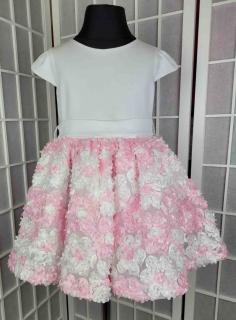Dievčenské šaty Ewa bielo ružové Veľkosť: 104