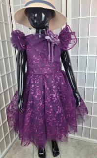 Dievčenské šaty slivkovo fialové Veľkosť: 110