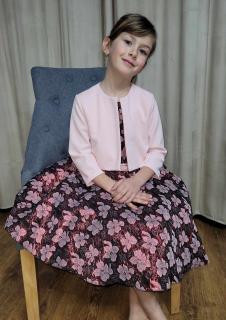 Dievčenské spoločenské šaty kvetované s bolerkom Veľkosť: 128
