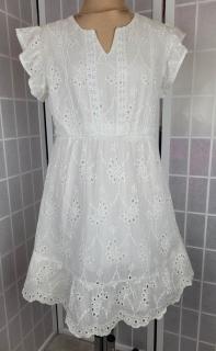 Letné šaty madeirové biele Farba: 110/116