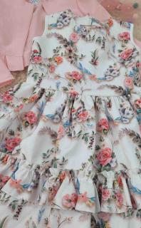 Tylkomet dievčenske šaty krémové kvetované s bolerkom Veľkosť: 146