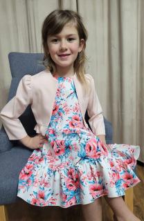 Tylkomet dievčenské šaty kvetované s broskyňovým bolerkom Veľkosť: 122