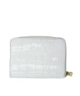 Dámska biela peňaženka na zips (Kožená peňaženka)