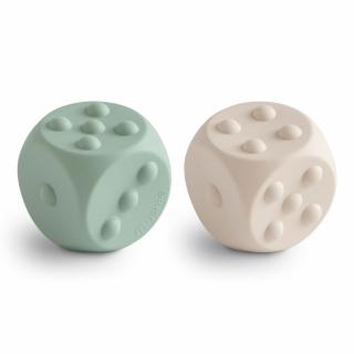 Mushie detké silikónové kocky pop-it 2ks Farba: Cambridge Blue - Shifting Sand