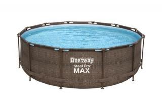 Bazén Bestway® Steel Pro Max™, 56709, vzor ratan, kartušová filtrácia, rebrík, 366x100 cm