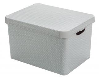 Box s vekom Curver® DECO STOCKHOLM L, Grey/dots, 40x25x30 cm