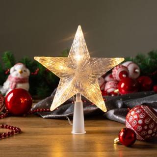 Hviezda MagicHome Vianoce, 10x LED, zlatá, 2xAA (8091133A)