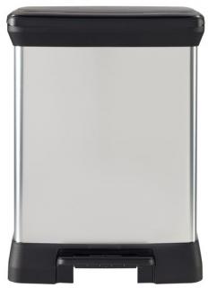 Kôš Curver® DECO PEDAL BIN, 10 lit.+18 lit., 39x29x50 cm, čierny/strieborný, na odpad, s pedálom