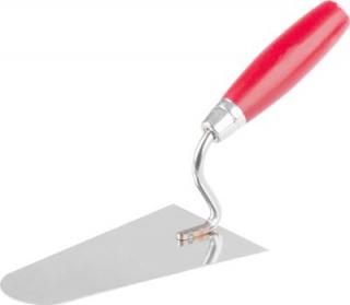 Lyžica murárska Strend Pro Premium, s drevenou rúčkou a kovovým ukončením, okrúhla, 180 mm, 1 mm, nerez