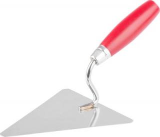 Lyžica murárska Strend Pro Premium, s drevenou rúčkou a kovovým ukončením, trojuholník 180 mm, 1 mm, nerez