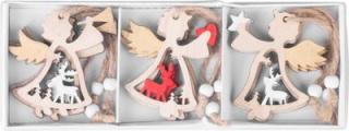 Ozdoba MagicHome Vianoce, anjel, závesná, bal. 9 ks, 5,5x7,5 cm