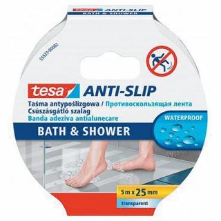 Páska tesa® Anti-slip Bath  protišmyková do kúpeľne, transparentná, lepiaca, 25 mm, L-5 m