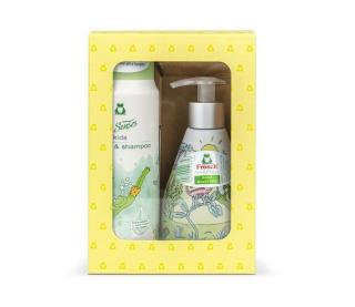 Súprava darčeková Frosch EKO, sprchovací gél/šampón + mydlo, žltá, detská, 2x300 ml