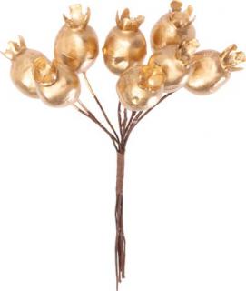 Vetvička MagicHome Vianoce, šípky, zlatá, 13 cm (8091632)