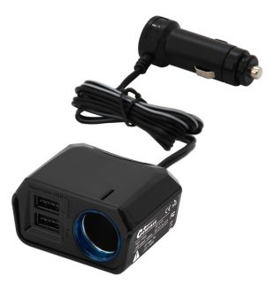 Adaptér s káblom 12V + 2x USB 2400mA SELECT