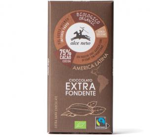 Alce Nero BIO Horká čokoláda 75%, Fairtrade, Bezlepková, 100 g