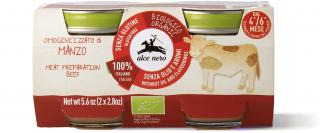 Alce Nero BIO Hovädzie pyré, dojčenská výživa od 4. mes., 2x80 g