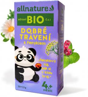 Allnature BIO Detský čaj Dobré trávenie s feniklom, 20 x 1,5 g