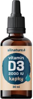 Allnature Vitamin D3 Forte 2000 IU, kvapky, 30 ml