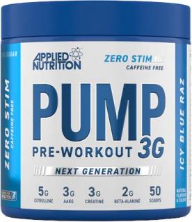 Applied Nutrition Pump 3G Pre-workout, Bez kofeínu - Icy blue raz, 375 g