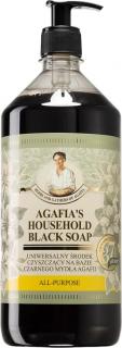 Babička Agafia Čierne univerzálne mydlo pre domácnosť, 1000 ml