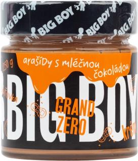 BIG BOY Grand Zero mliečne - Arašidový krém s mliečnou čokoládou bez cukru, 250 g