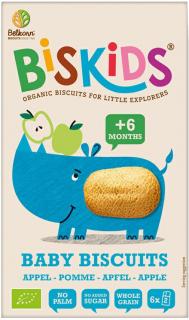 Biskids BIO Mäkké detské sušienky s jablkovou šťavou, bez pridaného cukru, 6M+, 120 g