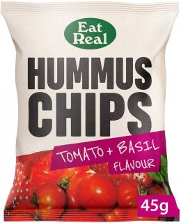 Eat Real Cícerové chipsy, Paradajka a bazalka, 45 g