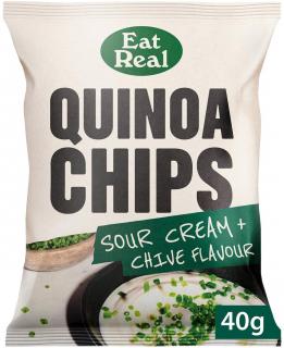 Eat Real Quinoa chipsy, Kyslá smotana a pažítka, 40 g