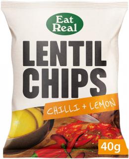 Eat Real Šošovkové chipsy, Chilli a citrón, 40 g