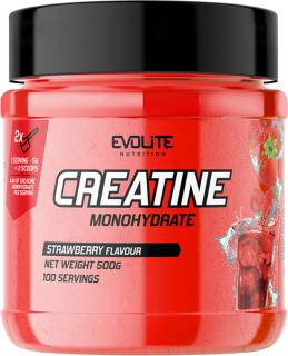 Evolite Creatine Monohydrate, Kreatín, Jahoda, 500 g