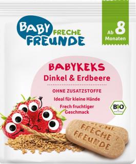 Freche Freunde BIO Špaldové piškóty s jahodami, 100 g