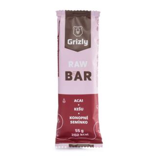 GRIZLY RAW Bar acai, kešu a konopné semienko, 55 g