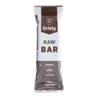 GRIZLY RAW Bar kokos, kešu a kakao, 55 g