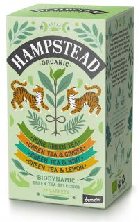 Hampstead Tea London BIO Výber zelených čajov, 20 vrecúšok