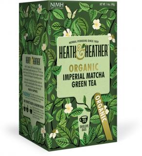 Heath & Heather Organic Imperial Matcha Green Tea, BIO Zelený čaj a Matcha, 20 vrecúšok