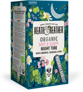 Heath & Heather Organic Soft and Sleepy Night Time, BIO Čaj pre pokojný spánok, 20 vrecúšok