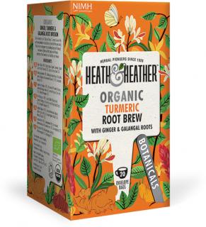 Heath & Heather Organic Turmeric Root Brew, BIO Čaj z koreňa kurkumy, 20 vrecúšok